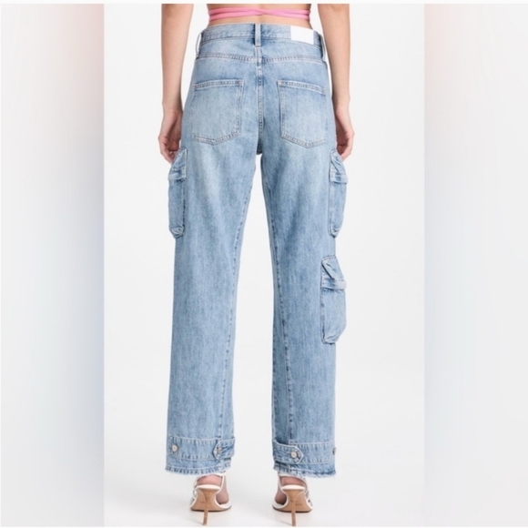 PISTOLA Bobbie Mid Rise Loose Straight Utility Cargo Jeans Varsity NWT Revolve - Picture 4 of 14